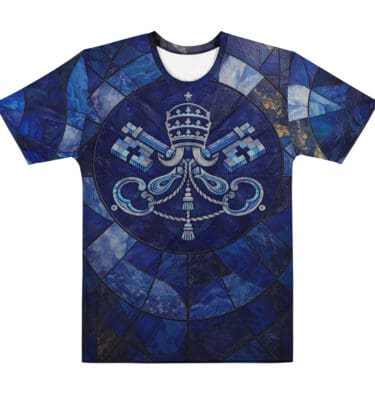 Stained Glass Papal Insignia cotton t-shirt